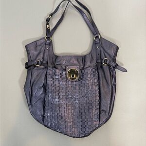 Blue metallic Elliot Luca large hobo